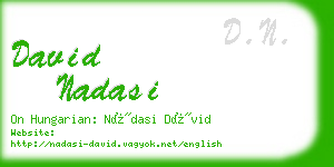 david nadasi business card